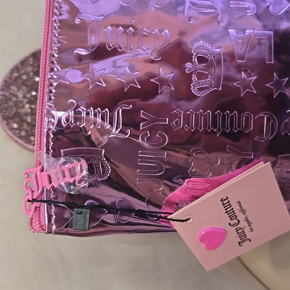 Juicy Couture 💖NWT💖 Pink Foiled Large Travel Cosmetic Bag!💖💖💖 - Picture 3 of 14